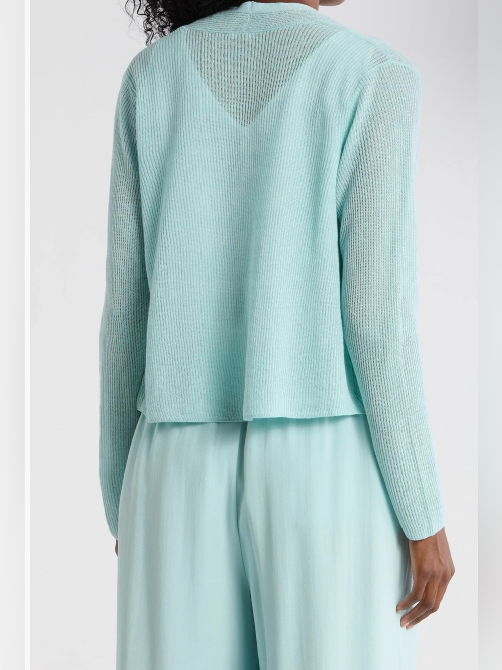 Eileen Fisher Organic Linen and Cotton Open Cardigan POOL teal Size small NEW - Picture 2 of 6